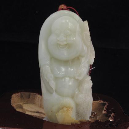 和田玉刘海戏金蟾把件 寓意财源兴旺(图)_环球